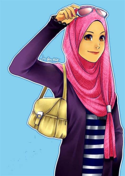 Wallpaper Kartun Muslimah Berjilbab Cartoon Illustration Outerwear Fashion Illustration Art
