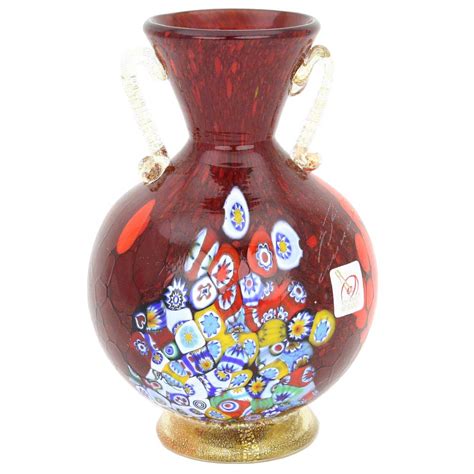Great savings & free delivery / collection on many items. GlassOfVenice Murano Glass Millefiori Vase With Golden ...