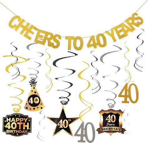 Buy 40th Birthday Decorations For Men Women Cheers To 40 Years Birthday