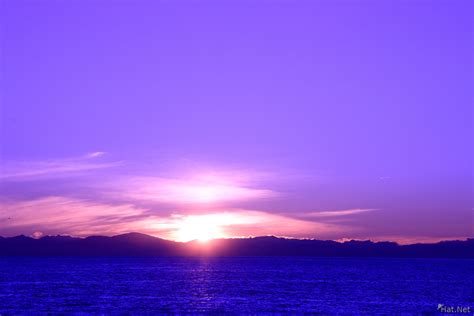Sunset With Purple Sky Ambleside Park Late Winter
