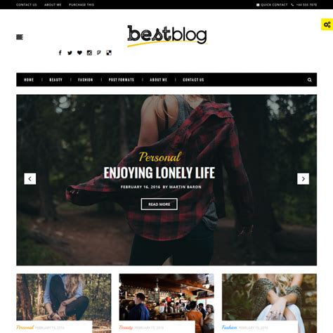 Bestblog адаптивная тема Wordpress для блогов Wpstyle