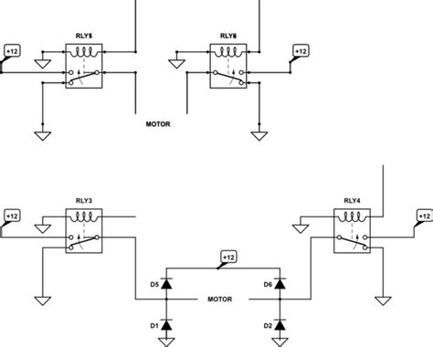 Wiring Two Spdt Relays To Operate A V Dc Motor Forwards And Back Electrical Engineering