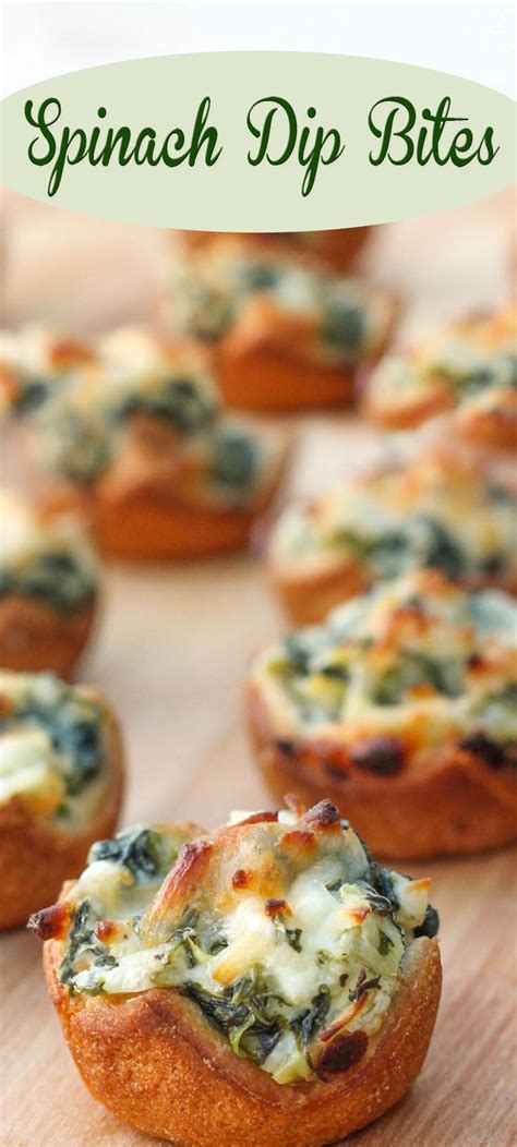 That's why we love this simple tater tot recipe. Spinach Dip Bites … | Vegetarian finger food, Healthy finger foods