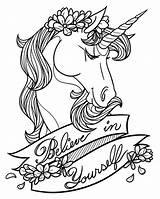 Coloring Unicorn Believe Pages Yourself Canvas Choose Board Colouring sketch template
