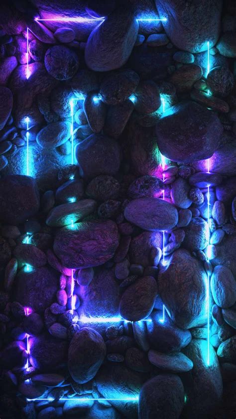 Neon Pebble Stones Iphone Wallpaper Iphone Wallpapers