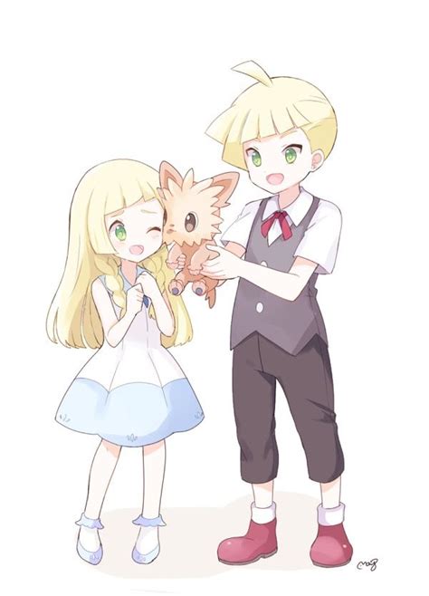 Lillie And Gladion By May Pixiv Id 233774 Lusamine Pokemon Pokemon