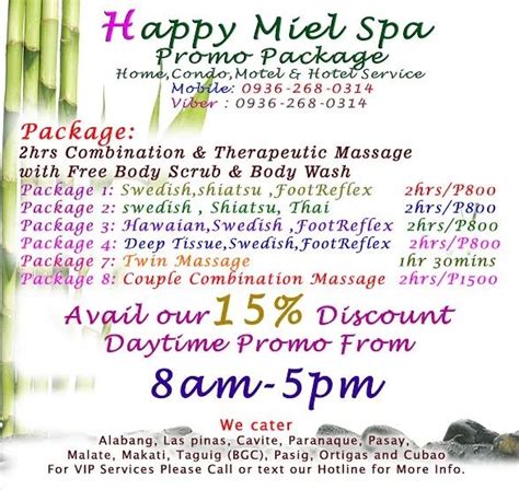 happy miel home services in las pinas makati pasay cavite paranaque manila massage spa