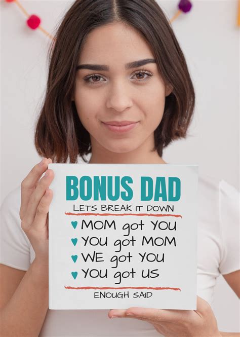Bonus Dad Printable Card Fathers Day Card Bonus Dad Etsy