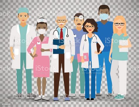 Medical Team On Transparent Background Stock Illustration Download
