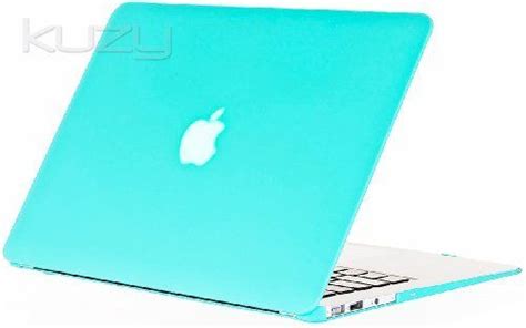 Kuzy Air 13 Inch Teal Turquoise Hot Blue Rubberized Hard Case Satin