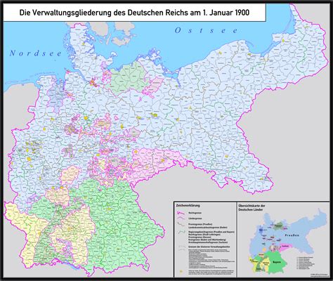 administrative division of the german empire in 1900 [5000 x 4222] r mapporn