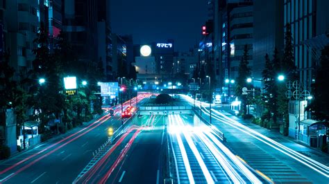 Night City Road Light City Lights Tokyo Japan 4k Wallpaper 4k