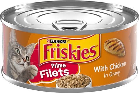 Find the perfect wet cat food for your pet. Friskies Prime Filets with Chicken in Gravy Canned Cat ...