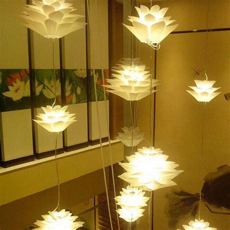Lotus Shape Diy Ceiling Lamp Shade Christmas Decor White