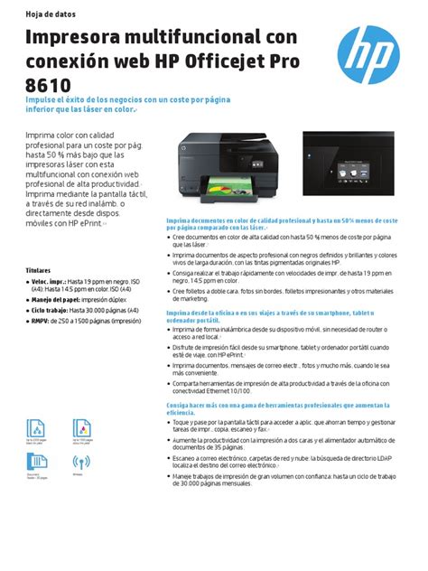This will install the 123.hp.com/setup 8610 drivers and software to. Impresora multifuncional con conexión web HP Officejet Pro 8610