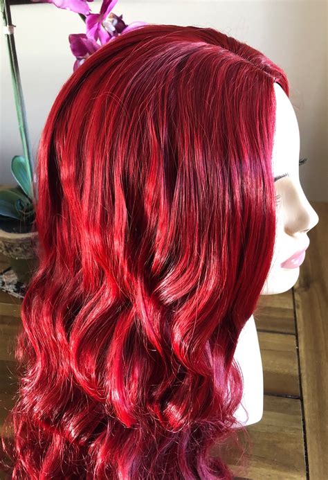Poison Ivy Cosplay Wig Very Long Beautiful Curly Red Wig Etsy