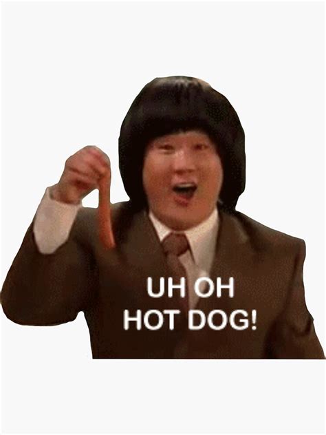Uh Oh Hot Dog Sticker For Sale By Hadleyjosaowen Redbubble