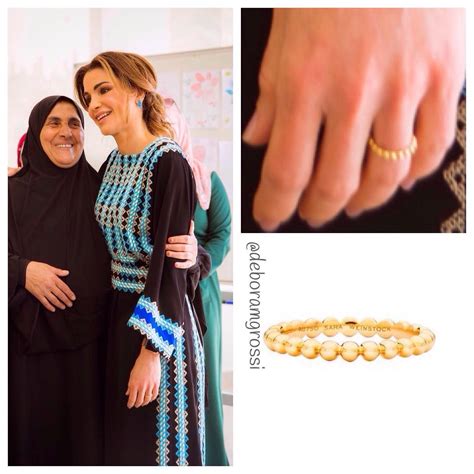 Queen Rania Cali Fingerless Gloves Arm Warmers Gold Rings Style