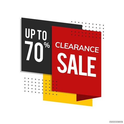 Clearance Sale Signs Printable