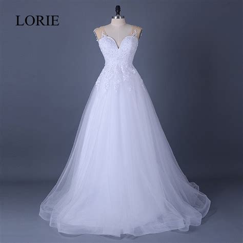 Sexy Princess White Wedding Dress Vestido De Noiva 2018 Lorie Sheer