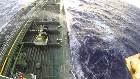 Ship Hit By Rogue Wave In The Bay Of Biscay Youtube