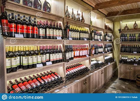 Bottled Wines On Shelves In Shop Editorial Stock Image Image Of