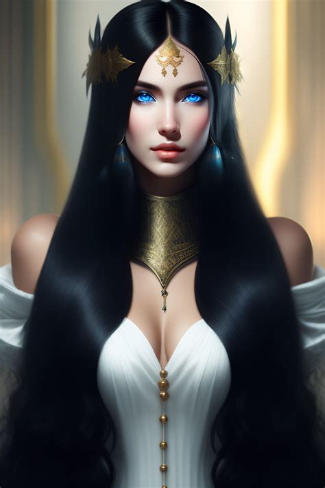 Lexica Deep Dark Fantasy Girl With Long Black Hair White Pepper Skin Blue Eyes Elf