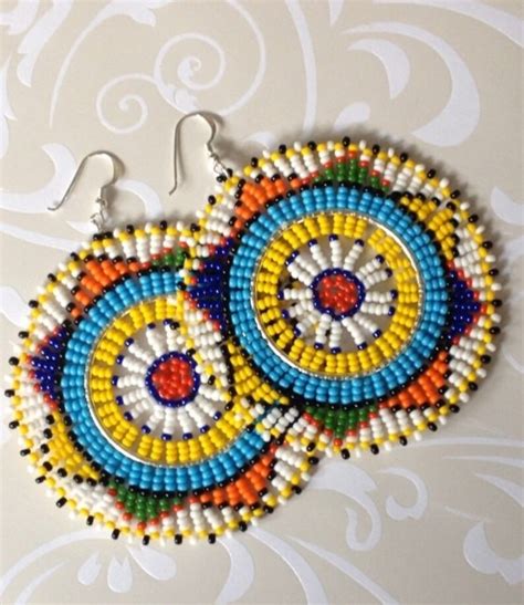Seed Bead Earrings Multicolored Tribal Inspired Extra Large Etsy