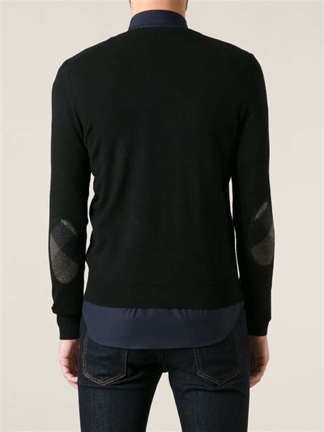 Lyst Burberry Brit Elbow Patch Sweater In Black For Men
