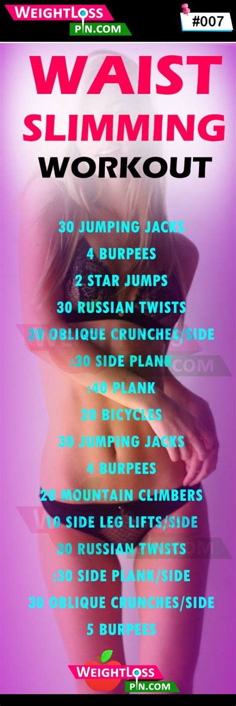 7 Day Waist Slimming Challenge Skinny Rules Daily Checklist Workout Slim Waist Workout