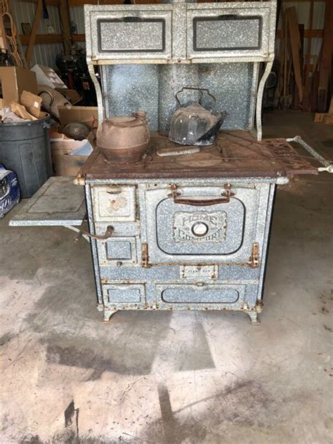 Antique Home Comfort Wood Burning Cook Stove Wrought Iron Range Company