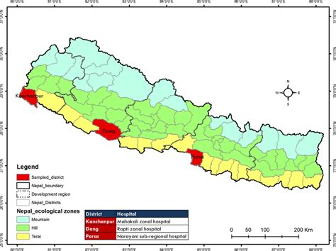Map Of Nepal Showing Three Ecological Zones Five Development Regions Download Scientific