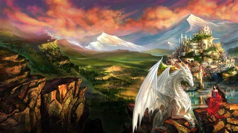 Wallpaper Dragon Castle Princess Hd Widescreen High Definition