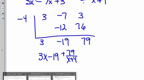 Synthetic Division Detailed Lesson Plan