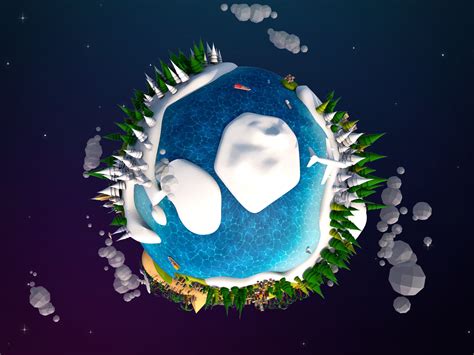 3d Model Cartoon Lowpoly Earth Planet 2 Vr Ar Low Poly Animated