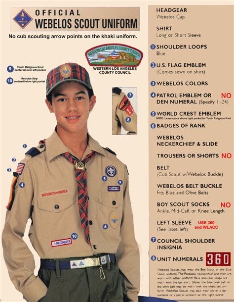 Webelo Uniform Patch Placement Uniforms ボーイスカウト