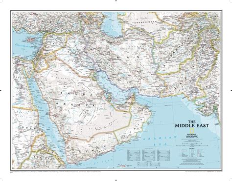 National Geographic Carte Murale Du Moyen Orient 76 X 59 Cm Amazonfr