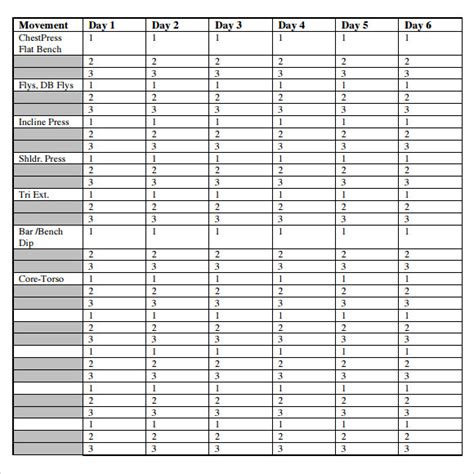 workout chart    documents