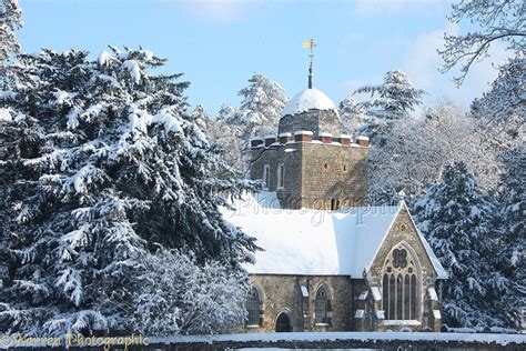 Albury Saxon Church With Snow Photo Wp27522