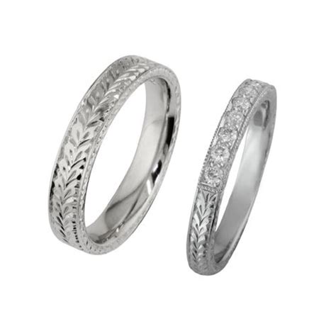 If you and your beloved met through a comic con or you are both into the more nerdy or geeky hobbies out there, you will be sure to love these engraving ideas! 4mm Hand Engraved Men's Platinum Wedding Band | Hand ...