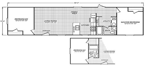 Two Bedroom 1970 Single Wide Mobile Home Floor Plans