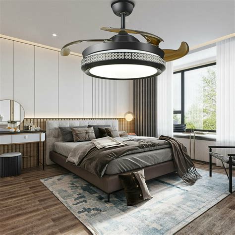 Modern Dimmable Fandelier Ceiling Fan With Led Lights And Remote