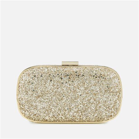 Anya Hindmarch Suede Marano Glitter Clutch Bag In Gold Metallic Lyst