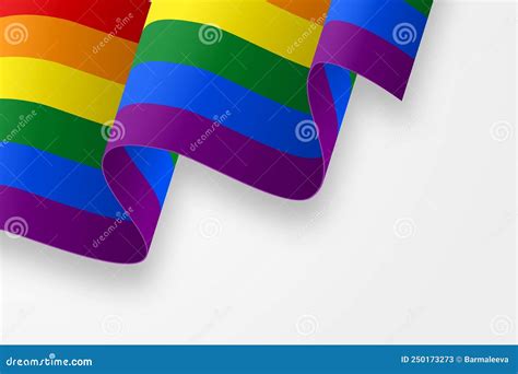 The LGBT Rainbow Realistic Waving Flag Rainbow Flag Pride Month Stock