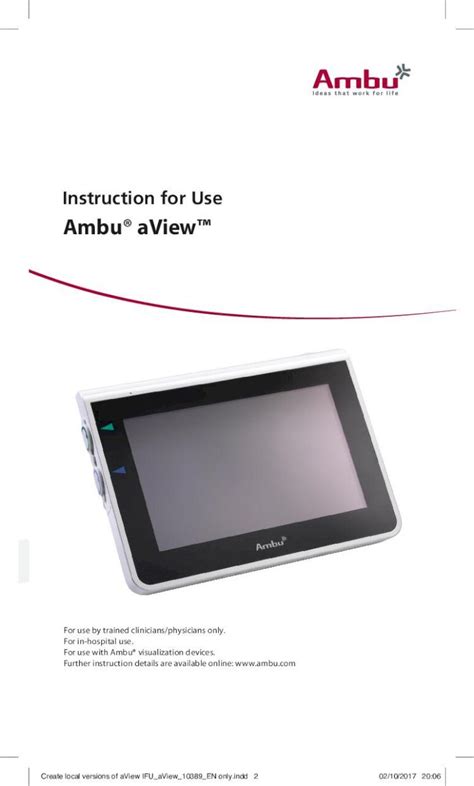 Pdf Instruction For Use Ambu Aview Abnt Nbr Iec 60601 1 Abnt Nbr