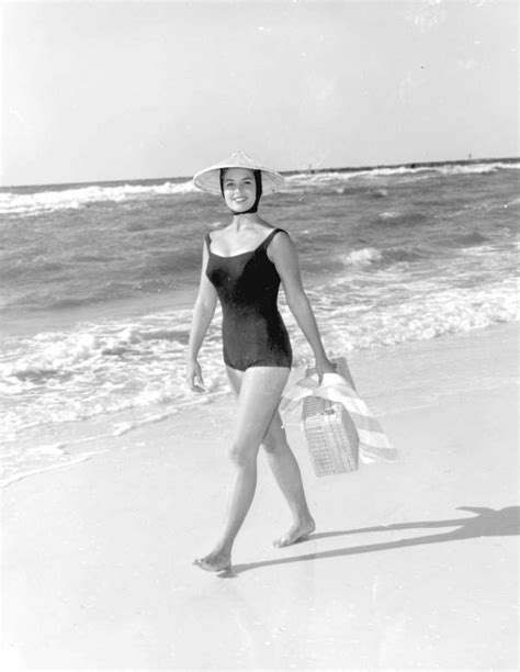 Florida Memory Kathy Magda Models A Bathing Suit On The Beach At Saint Andrews State Park