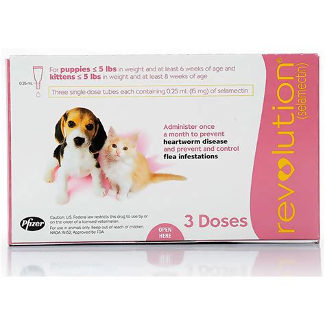 Puppies and kittens up to 5 lbs; Revolution for Puppies & Kittens Under 5 Lbs (3 Mnth)