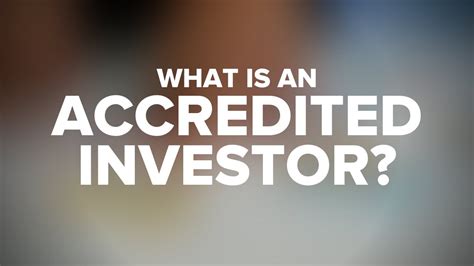 What Is An Accredited Vs Non Accredited Investor Youtube