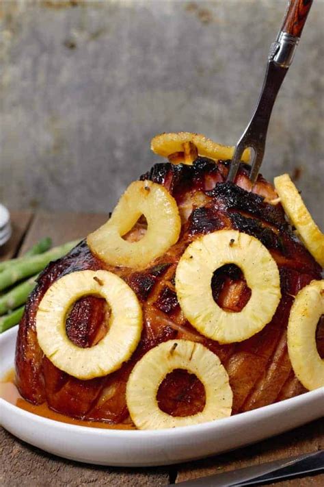 Pineapple And Honey Glazed Ham Bone In Earth Food And Fire
