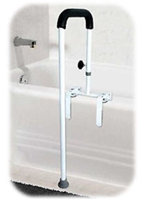 Using a towel bar to steady yourself getting. Handicapped Equipment Bathtub Rails And Grab Bars
